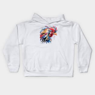 Rooster Chicken Animal World Countryside Farm Land Abstract Kids Hoodie